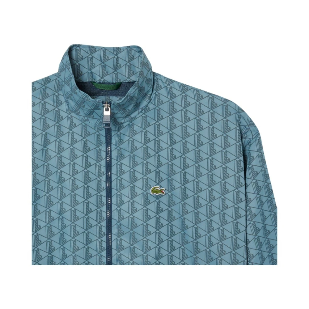 Lacoste Blauwe Monogram Trainingsjack Elegante Stijl Blue Heren