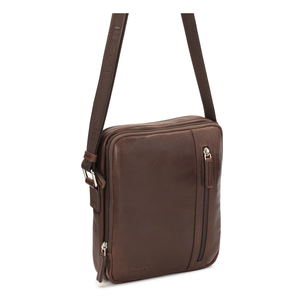 Kazar Bruine leren crossbody tas Brown Dames