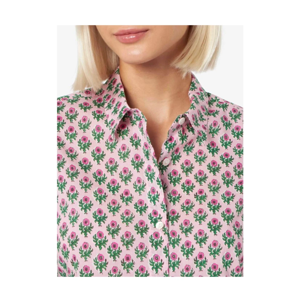 MC2 Saint Barth Bloemenprint Katoenen Overhemd Roze Pink Dames