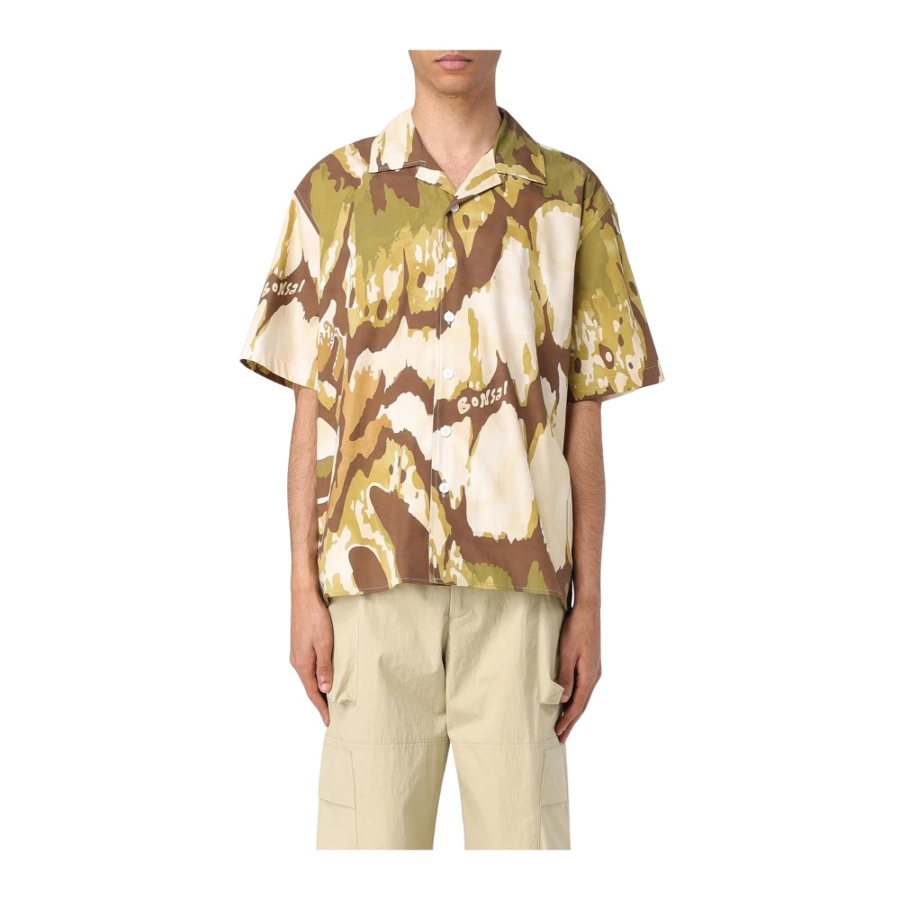 Bonsai Men's Multicolor Short Sleeve Shirts,, Camouflage Shirt For Large