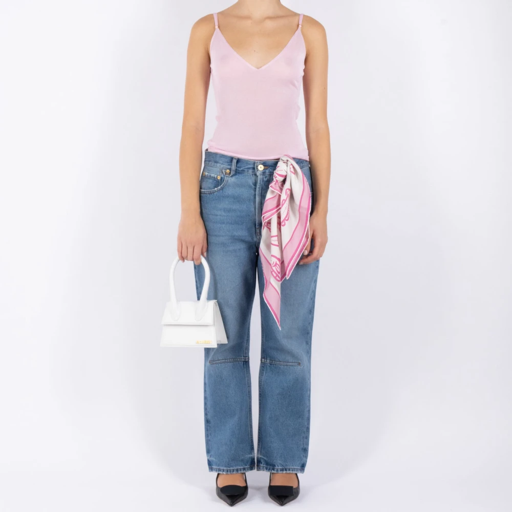 Jacquemus Roze Mouwloze Gebreide Top Pink Dames