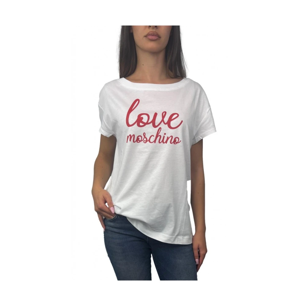 Love Moschino Wit T-shirt met voorprint White Dames
