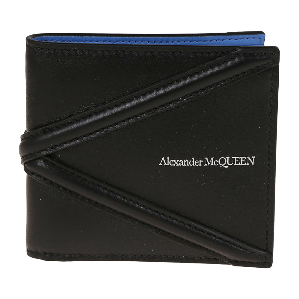 Alexander mcqueen Zwarte Leren Bifold Portemonnee Clutch Black Heren