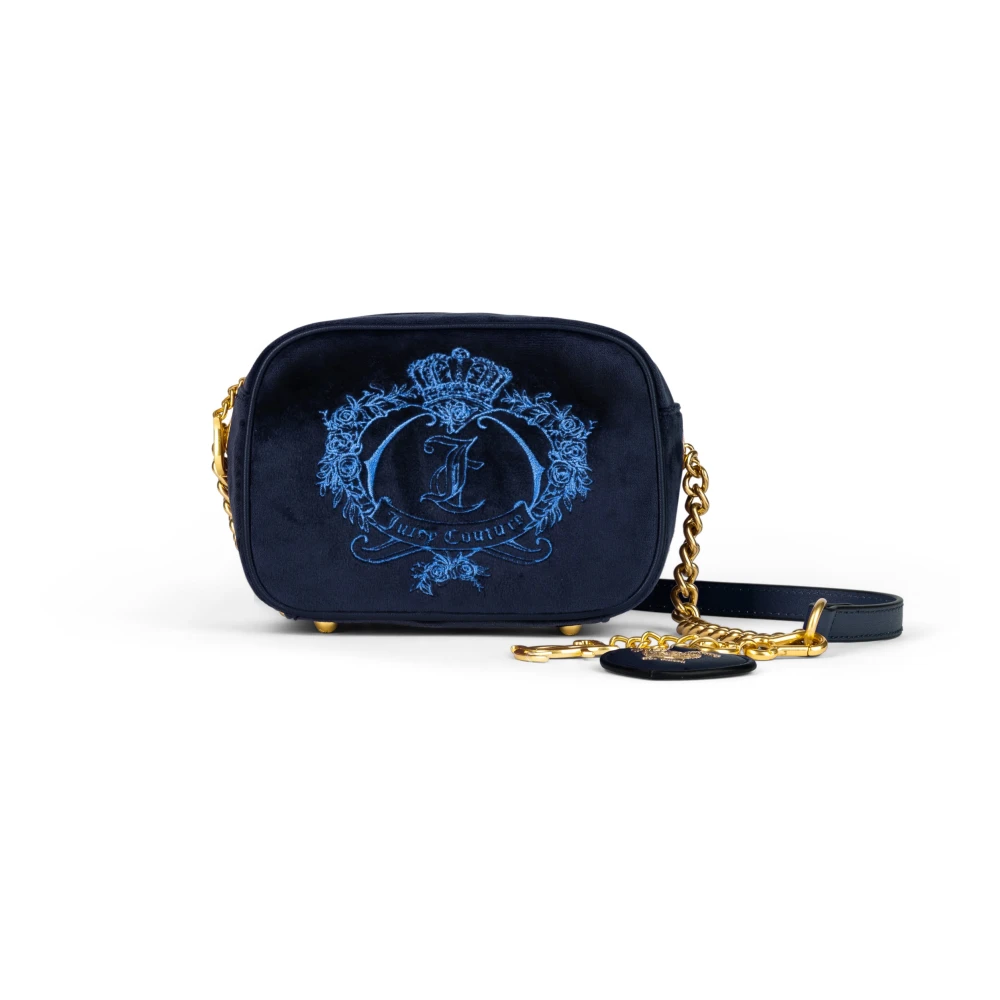 Juicy Couture Blauwe Velvet Crossbody Tas Twig Heart Blue Dames