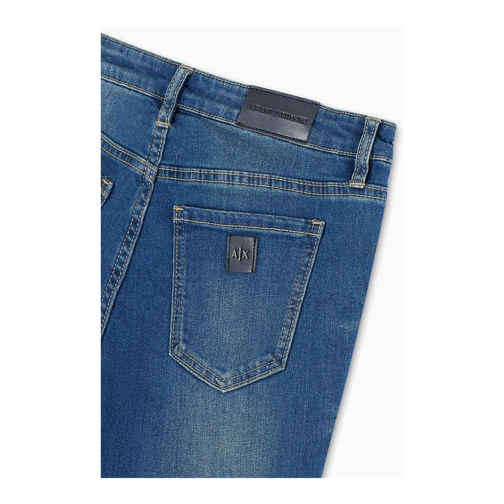 Armani Exchange Super Skinny Katoen Stretch Jeans Blauw Blue Dames