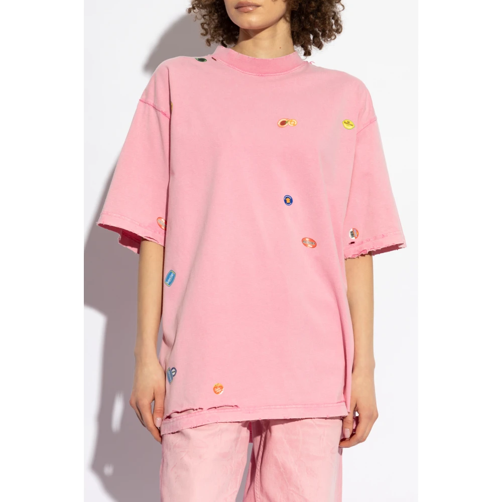 Balenciaga T-shirt met print Pink Dames