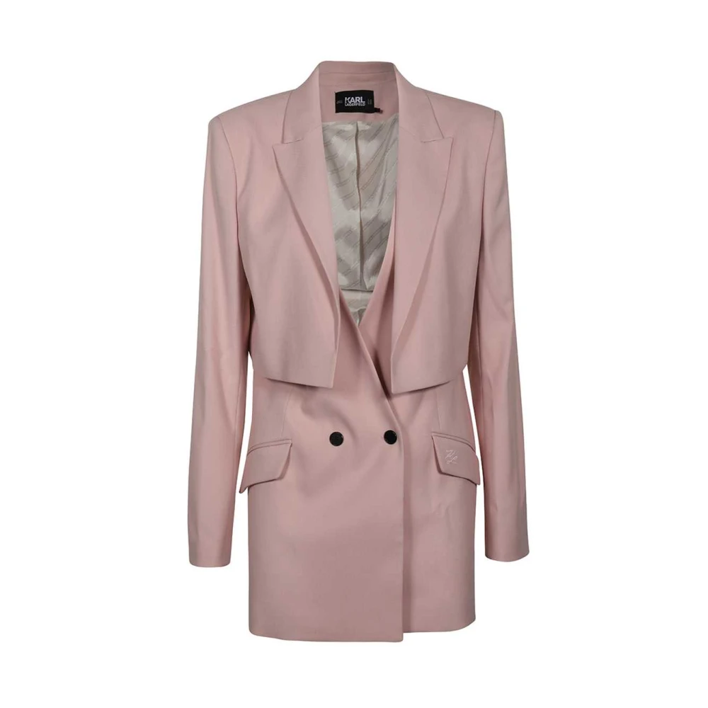 Karl Lagerfeld Contrasterende Knoop Blazer Pink Dames