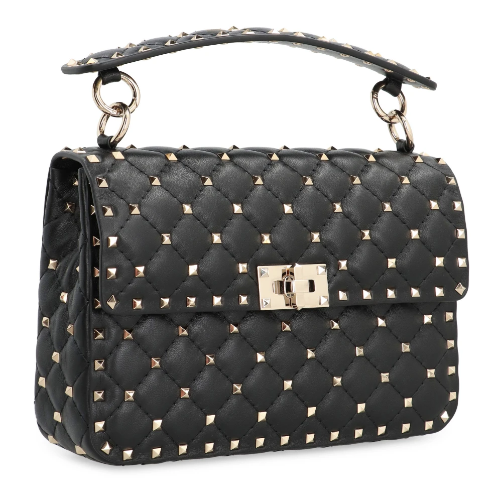 Valentino Spike Rockstud Leren Handtas Black Dames