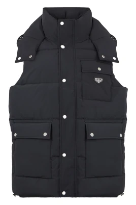 Nylon Puffer Vest Gothic Plein