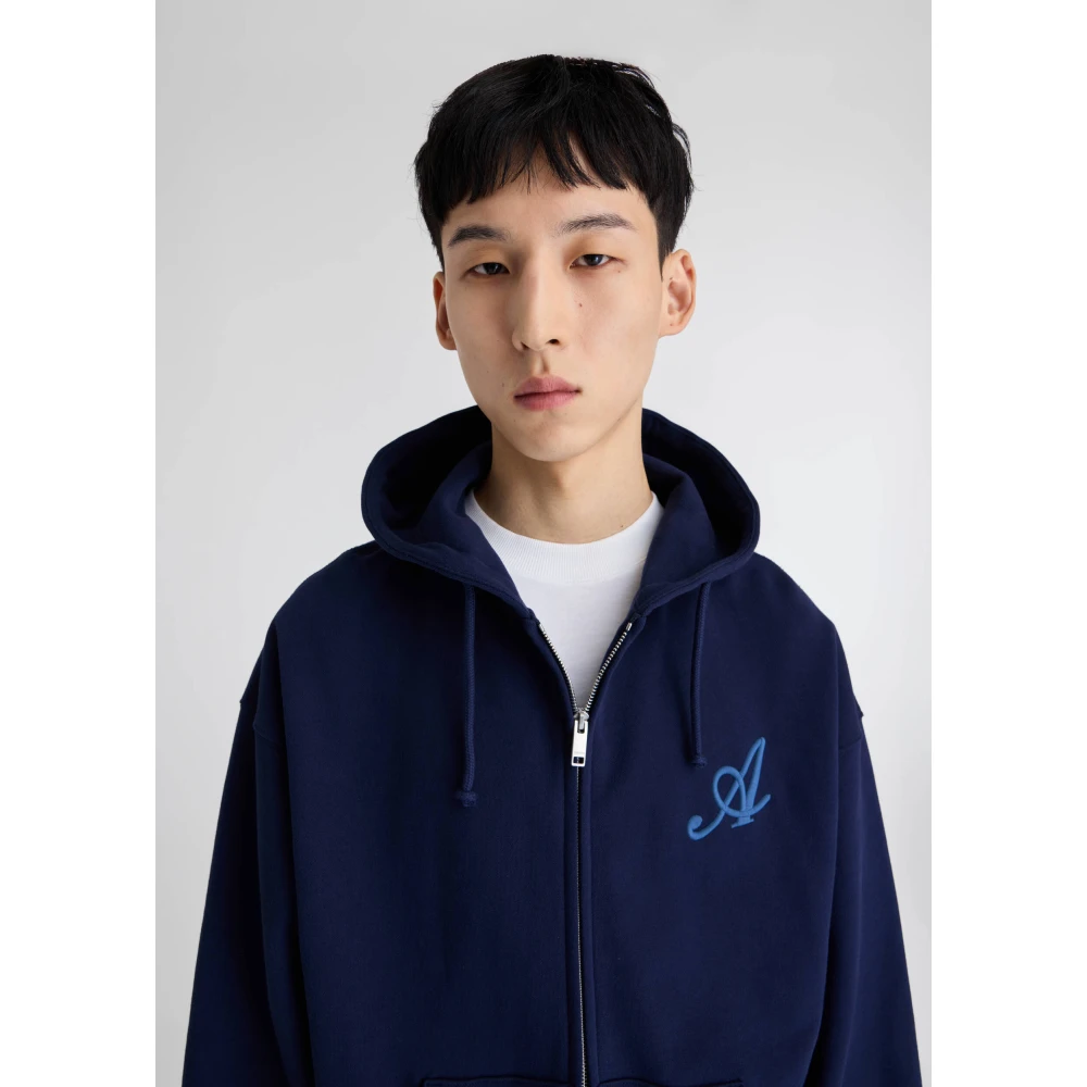 Axel Arigato Maine Zip-Up Hoodie Blue Heren