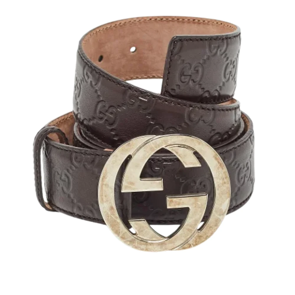 Gucci Vintage Pre-owned Leather belts Brown Heren