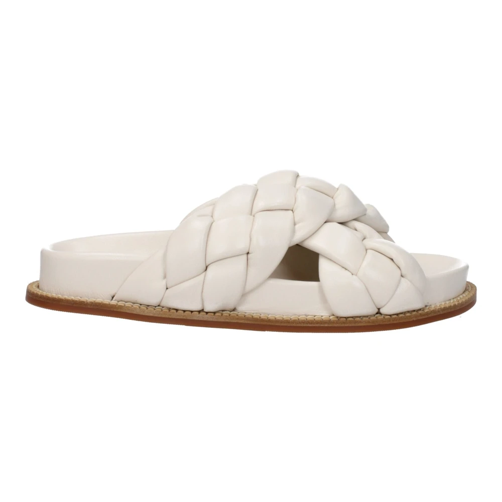 Fabiana Filippi , Sliders, Female, Beige, 4 Uk, Leather Slippers