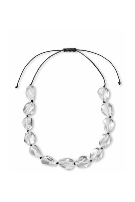 statement-necklace-transparent-beads-black-leather