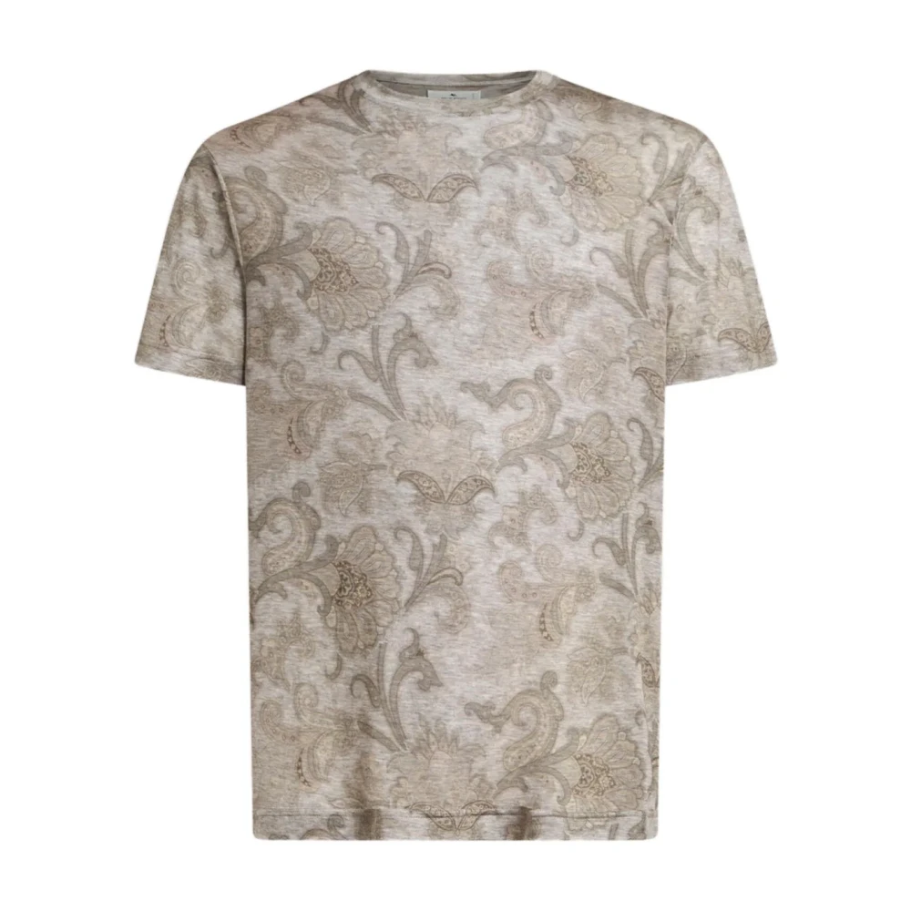 Etro Men's Multicolor White Paisley Print Casual T-Shirt - T-Shirts - 2XL - Tops
