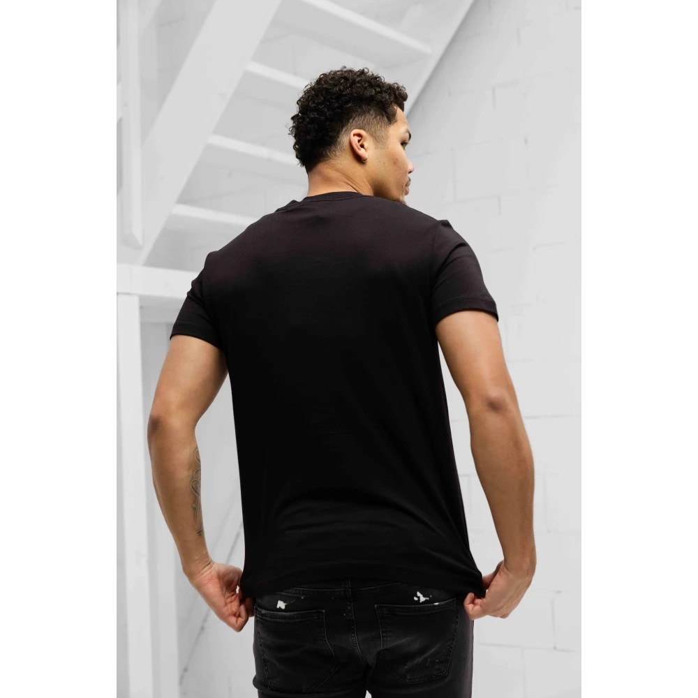 Versace Jeans Couture Zwart V-Embleem T-Shirt Heren Black Heren