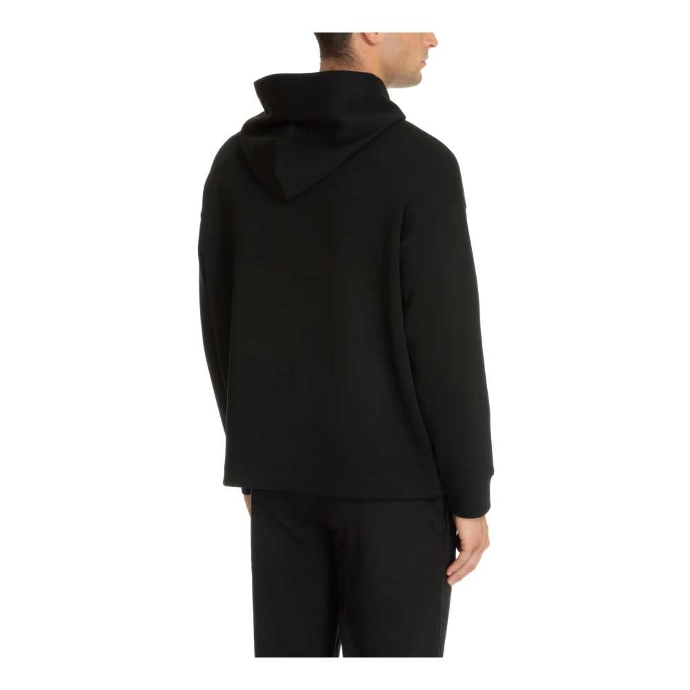 Emporio Armani Trekkoord Effen Logo Hoodie Black Heren