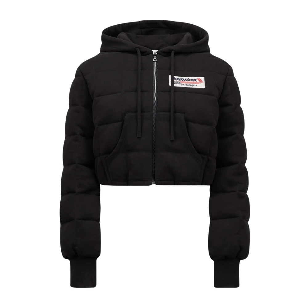 Moncler Gewatteerde Hoodie met Ritssluiting Black Dames