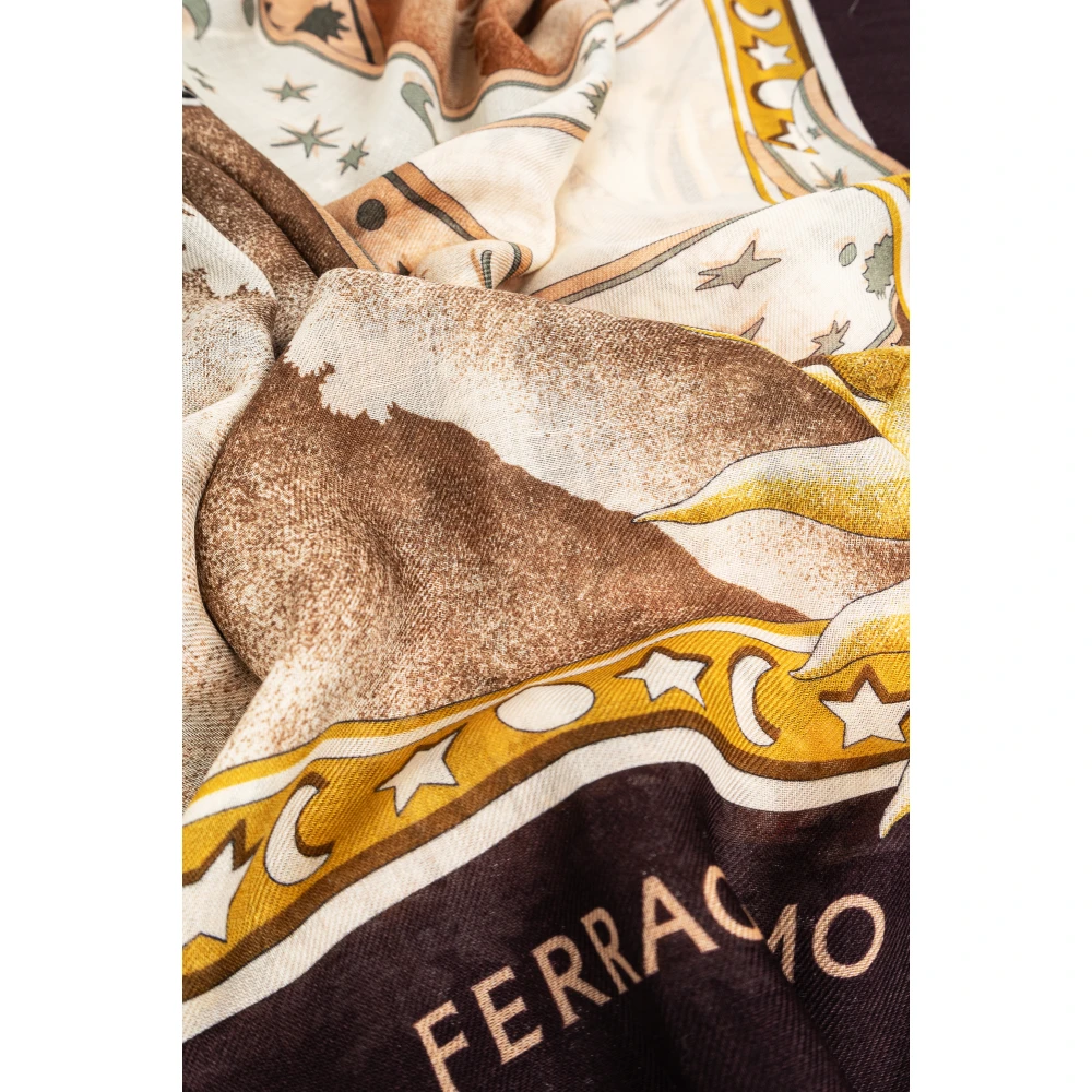 Salvatore Ferragamo Sjaal met print Brown Dames