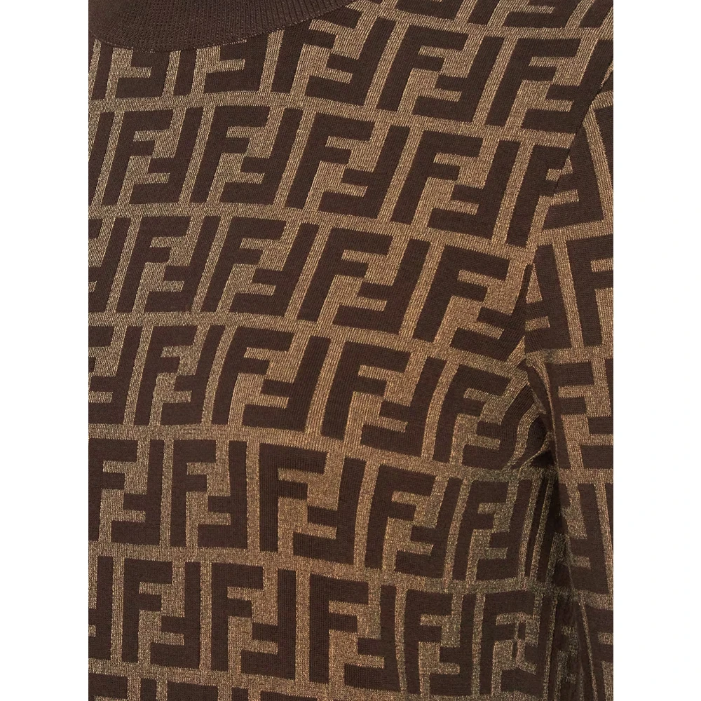 Fendi Katoenen trui met FF-motief Brown Dames