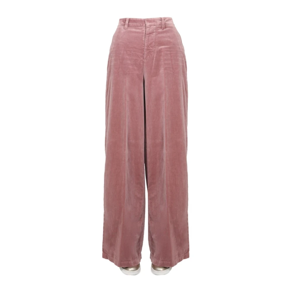 Dsquared2 Pink Velvet Wide-Leg Trousers - Female - Wide Trousers - S - Trousers