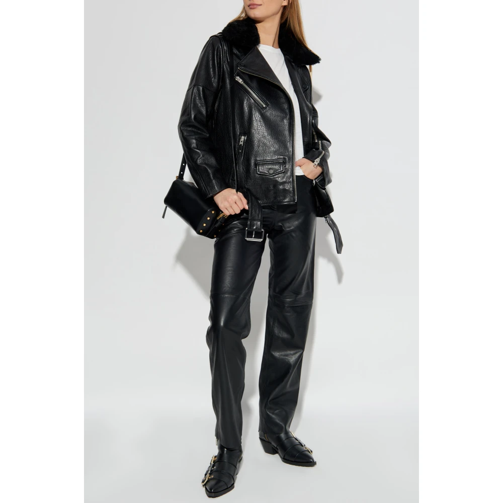 AllSaints Leren jas Vendra Black Dames