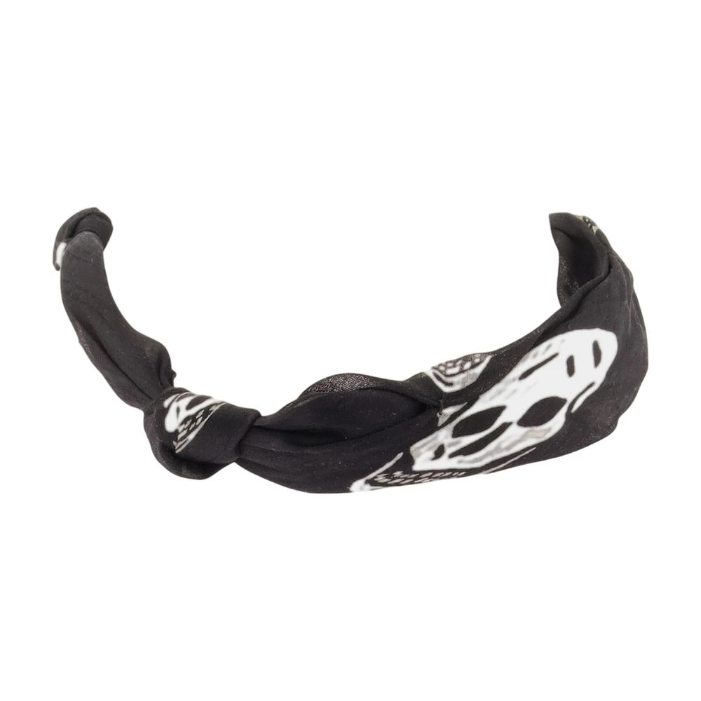 Alexander Mcqueen Women's Black Bracelets, One Size, Skull Ring Wrap Bracelet