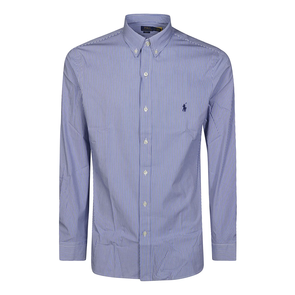 Polo Ralph Lauren Stretch Poplin Hairline Overhemd Blue Heren