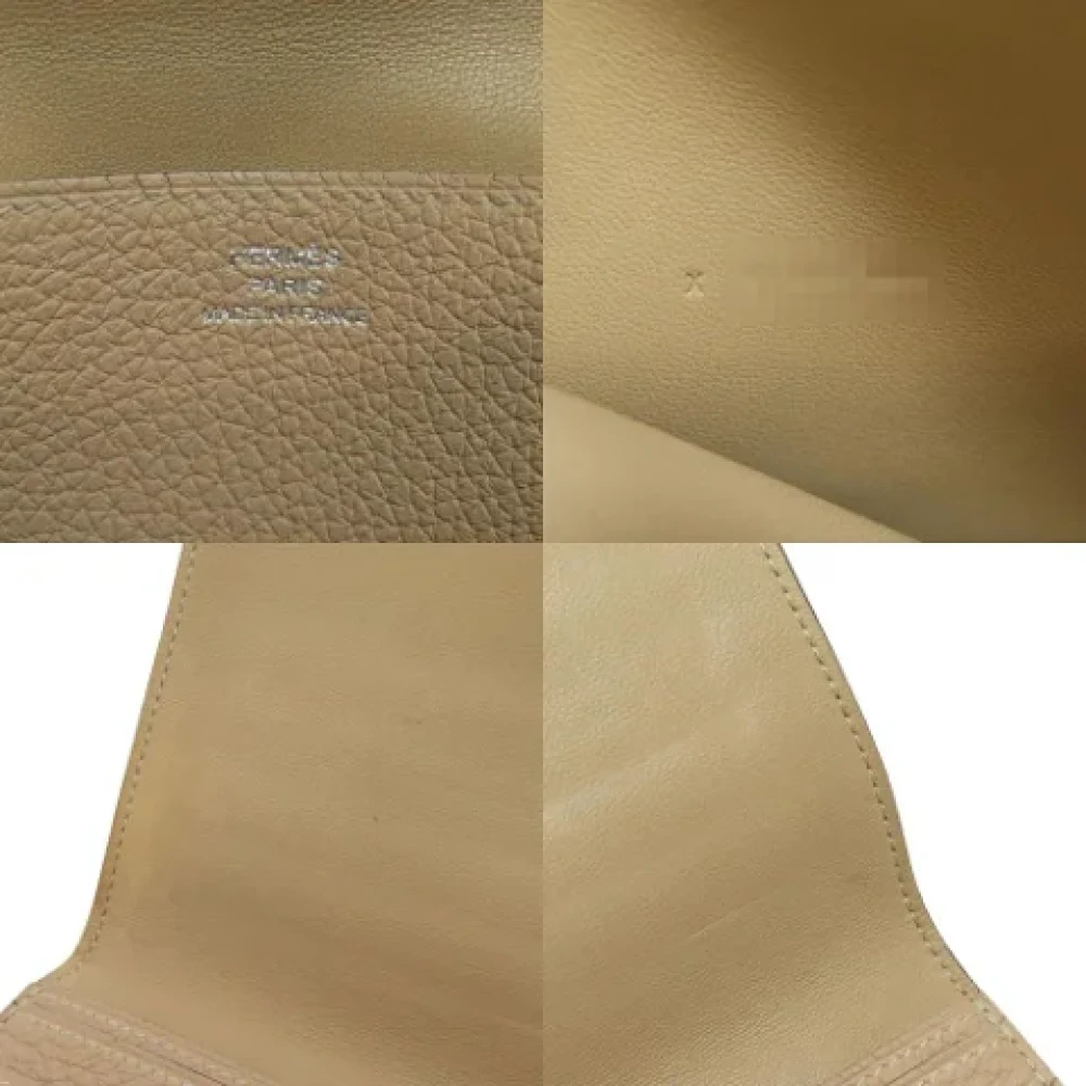Hermès Vintage Pre-owned Leather wallets Beige Dames