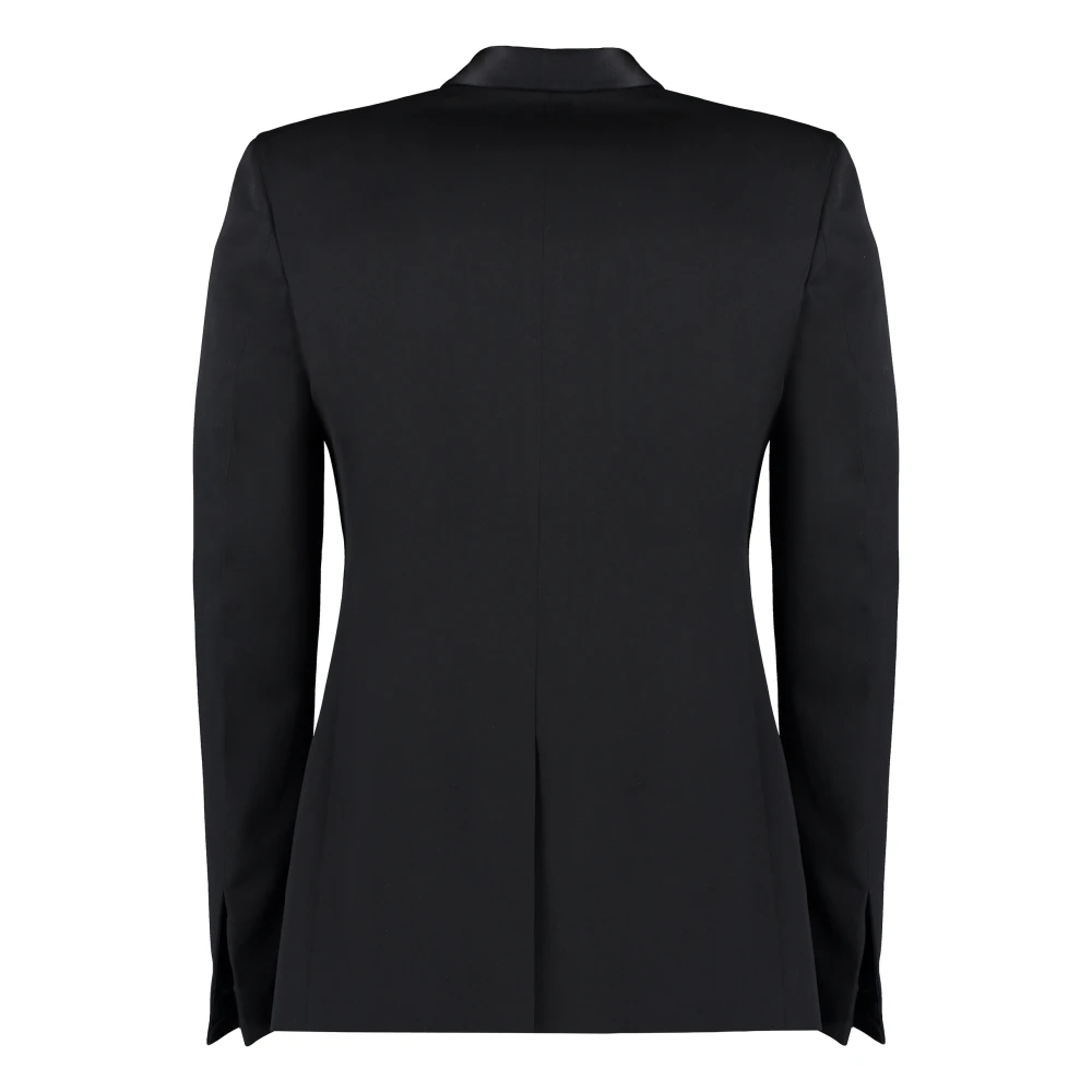 Givenchy Zijdenmix Jas met Satijnen Revers Black Heren