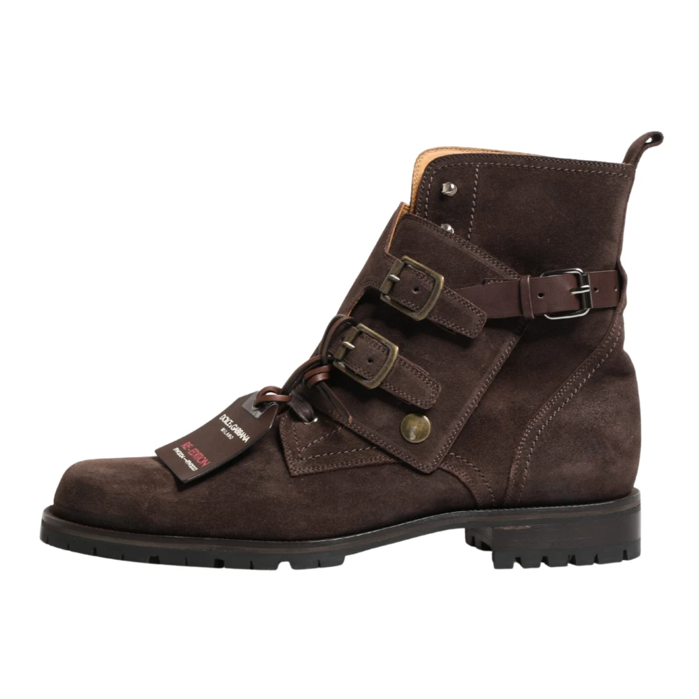 Dolce & Gabbana Men's Brown Buckle Boots