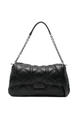 quilted-black-foldover-chain-link-bag
