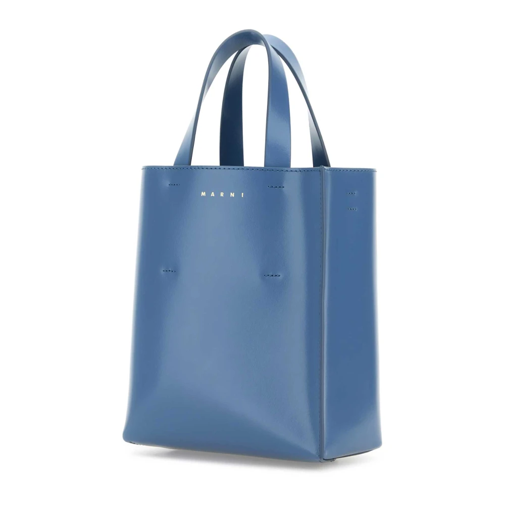 Marni Blauwe Leren Mini Handtas Blue Dames
