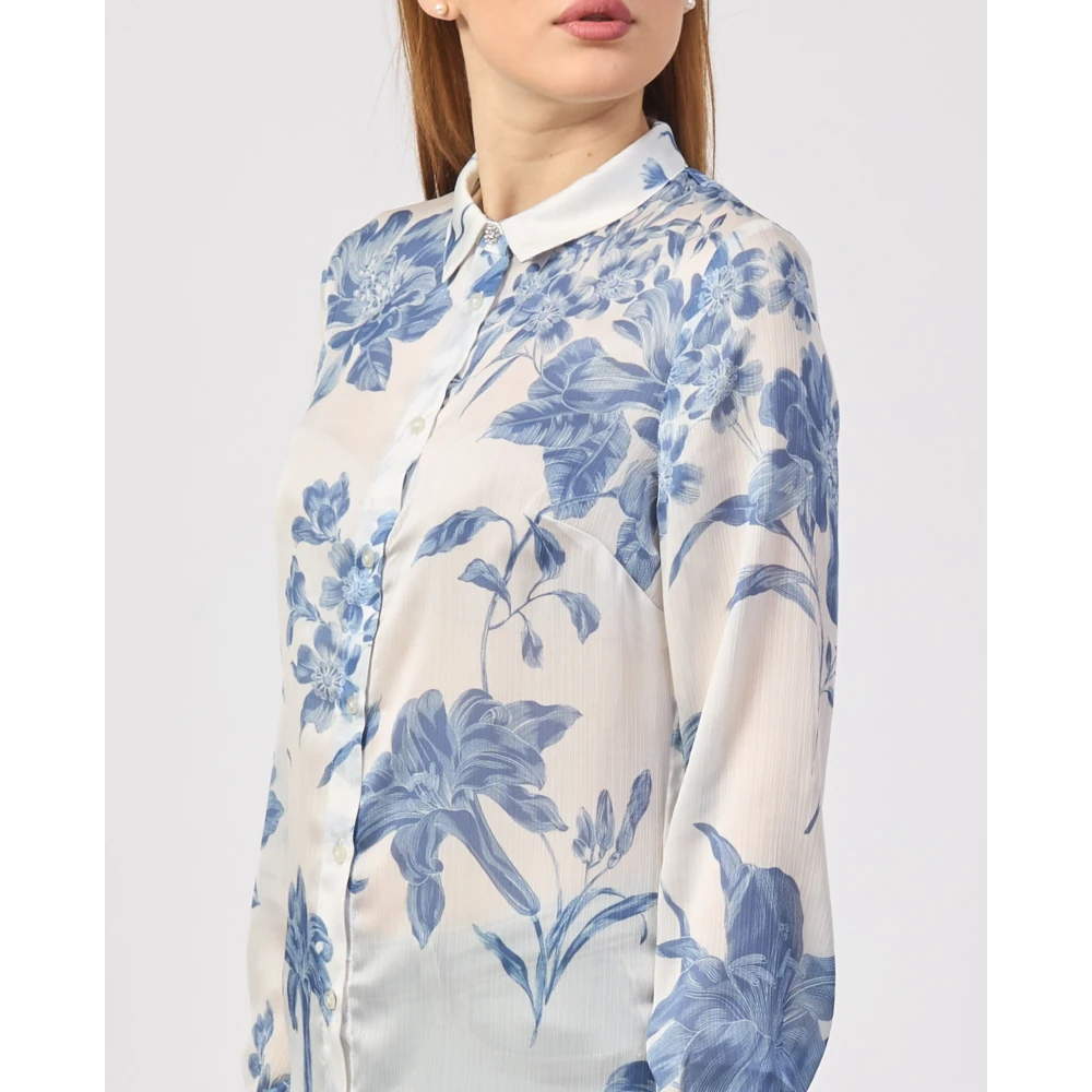 Guess Bloemenprint knoopshirt Multicolor Dames