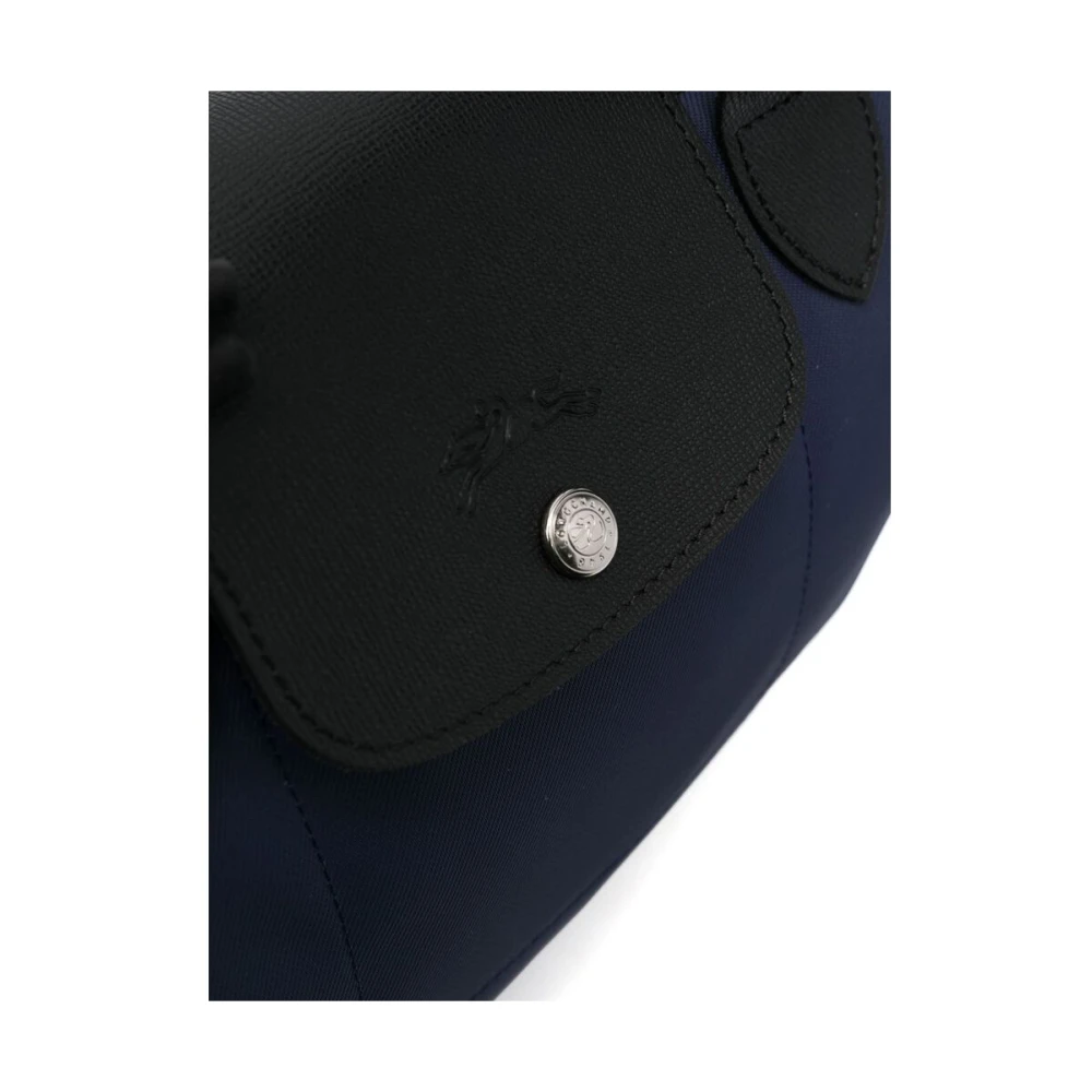 Longchamp Marineblauwe Schoudertas met reliëflogo Blue Dames