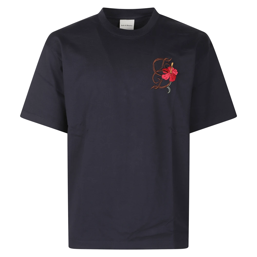 Drole De Monsieur Men's Blue S, D Hibiscus Brodée T-Shirt