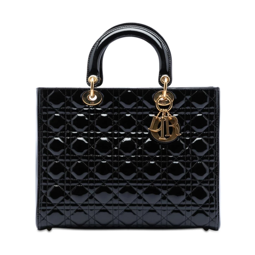 Dior Vintage Women's Black Pre-Owned Structured Handbag