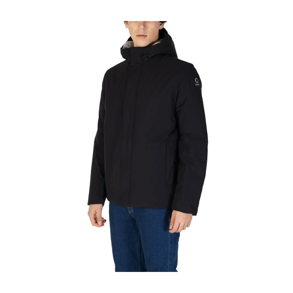 Suns Zwarte Polyester Jas Mannen Vrouwen Black Heren