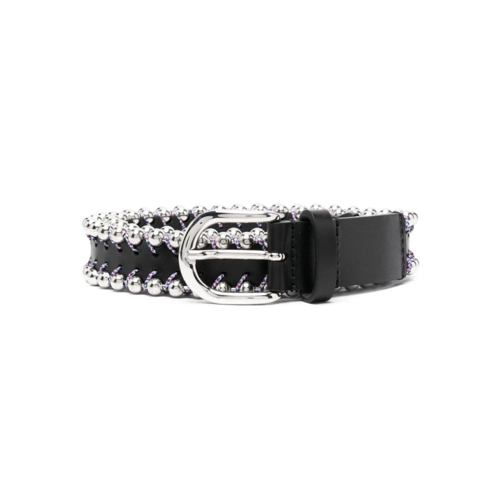 Isabel marant Zwart Leren Riem met Studs Black Dames