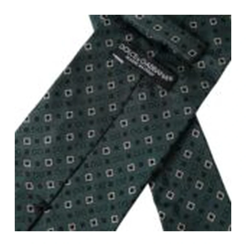 Dolce & Gabbana Groene Zijden Logoslips Green Heren