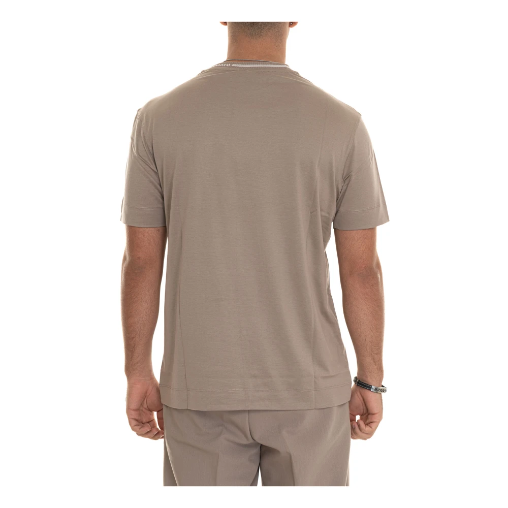 Emporio Armani Casual Katoenen T-shirt Beige Heren