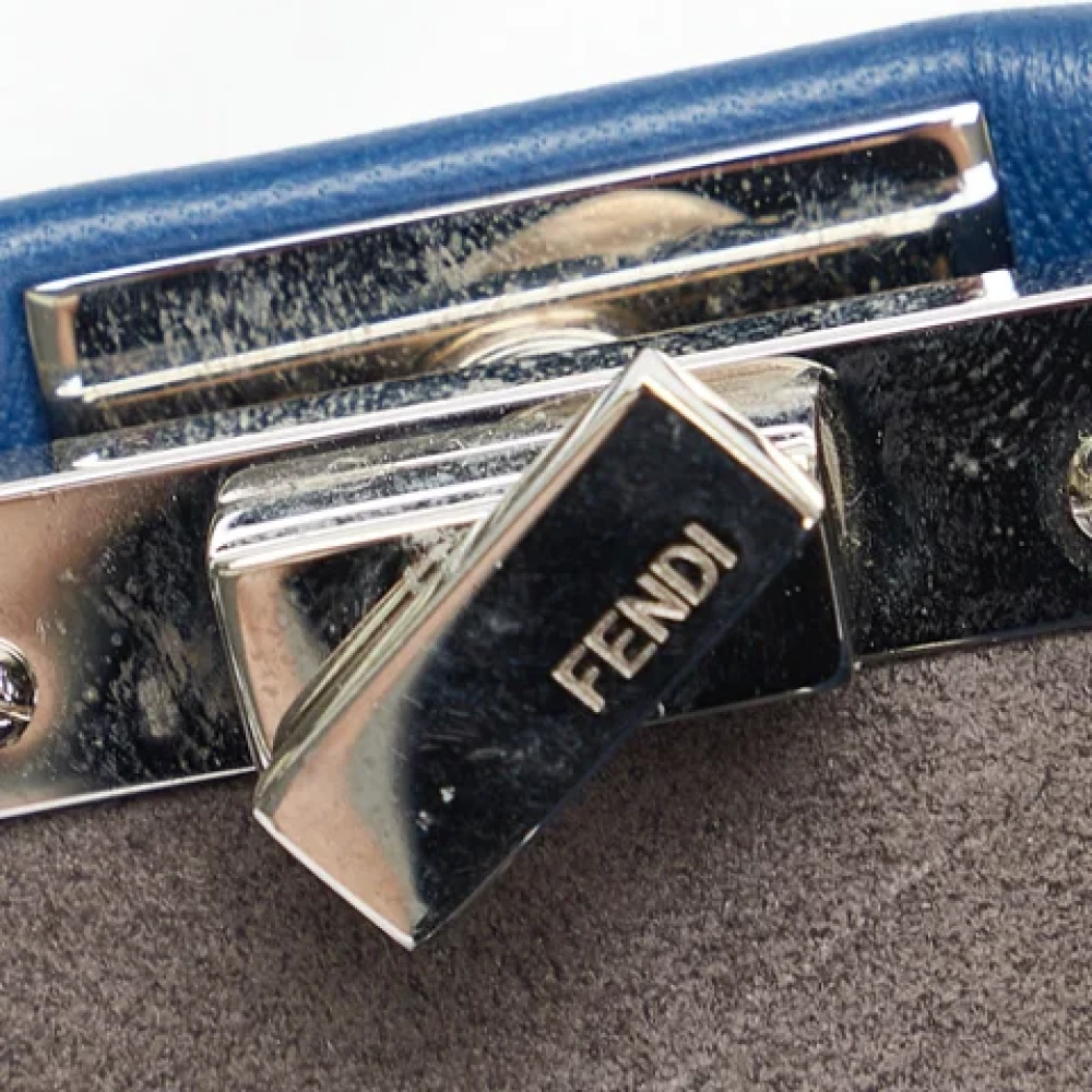 Fendi Vintage Pre-owned Leather crossbody-bags Blue Dames