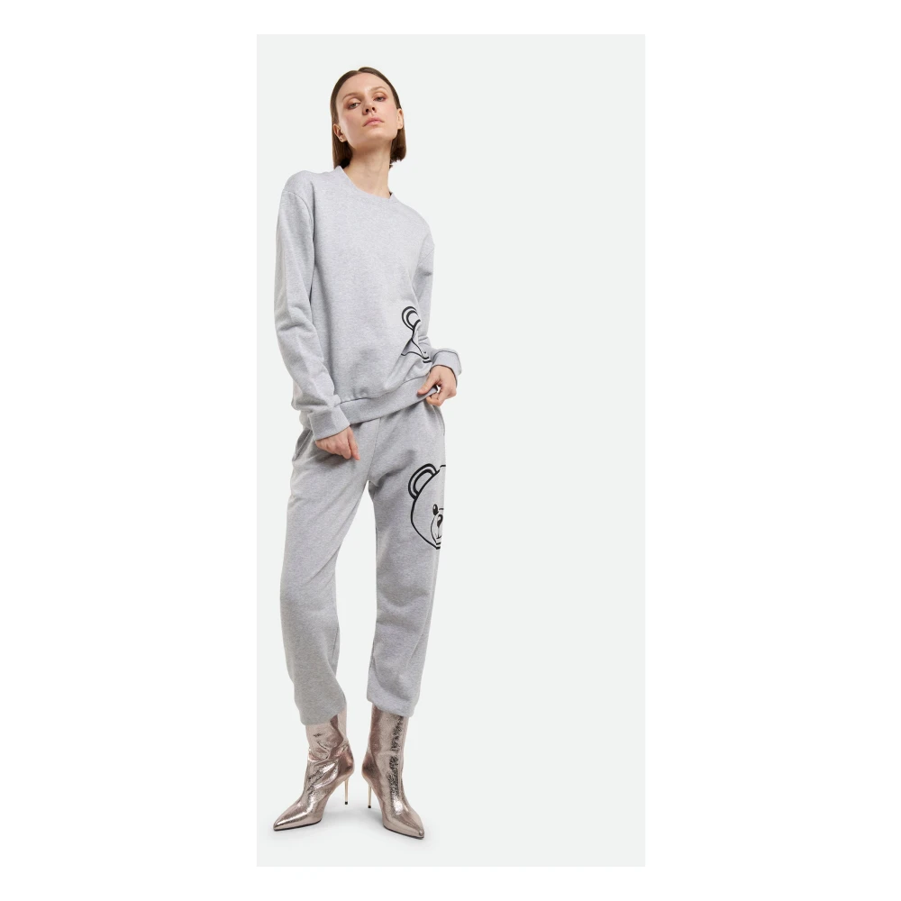 Moschino Grijze Unisex Sweatshirt met Dubbel Logo Gray Dames