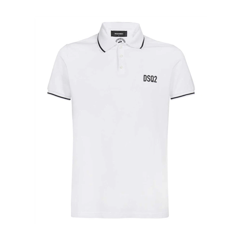 Dsquared2 Polo Shirt met Logo Print White Heren
