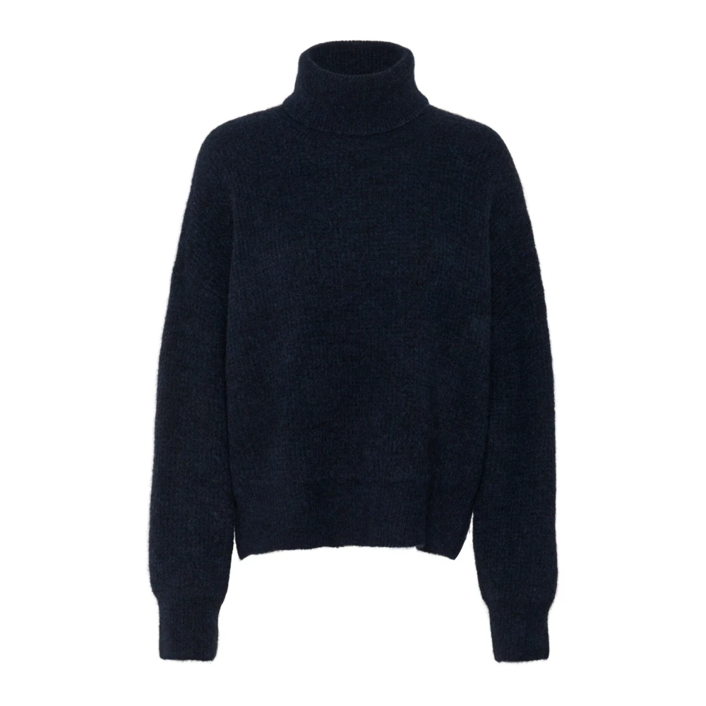 Gestuz Women's Blue Turtlenecks, L, Soft Indigo Melange Rollneck Jumper