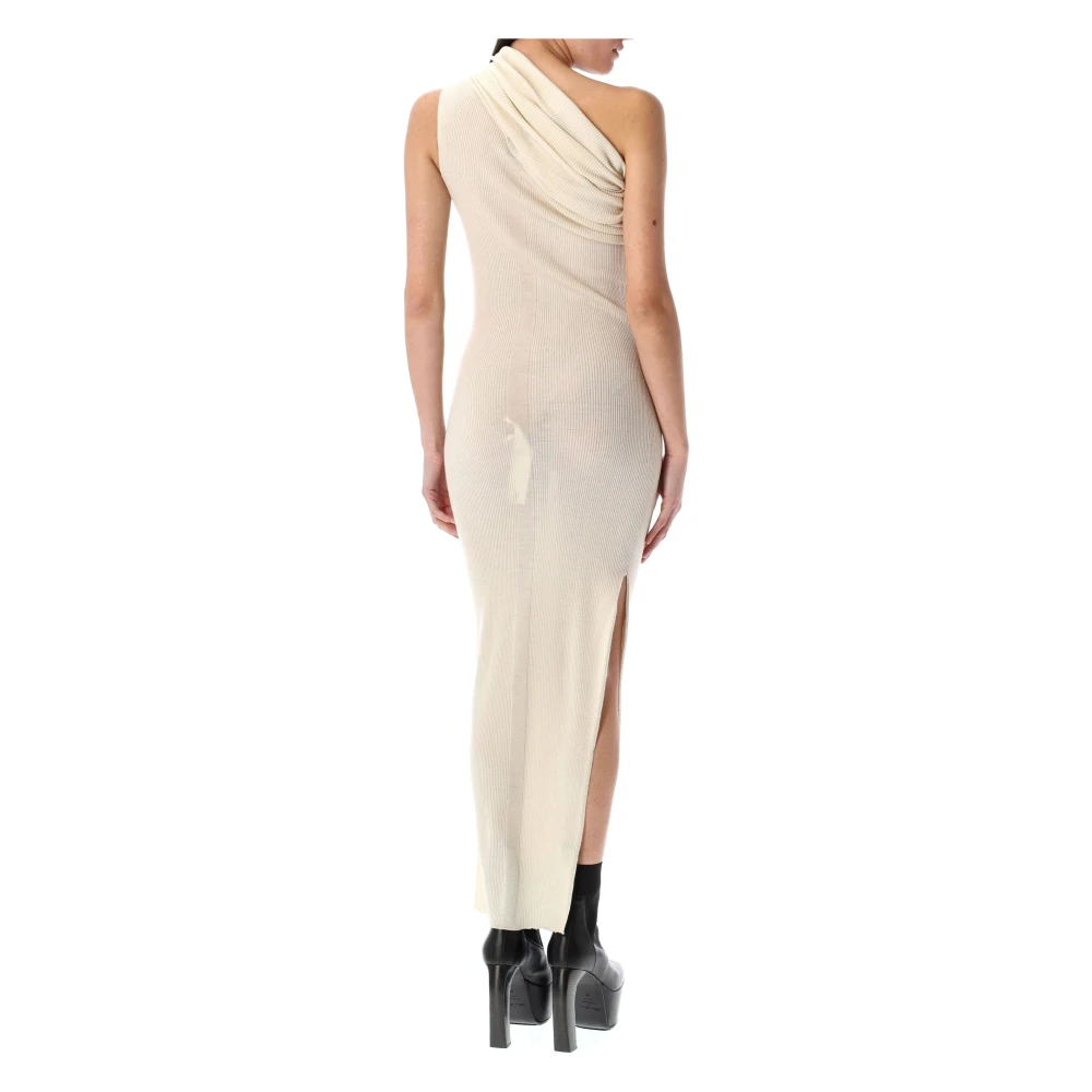 Rick Owens Asymmetrische One Shoulder Jurk Beige Dames
