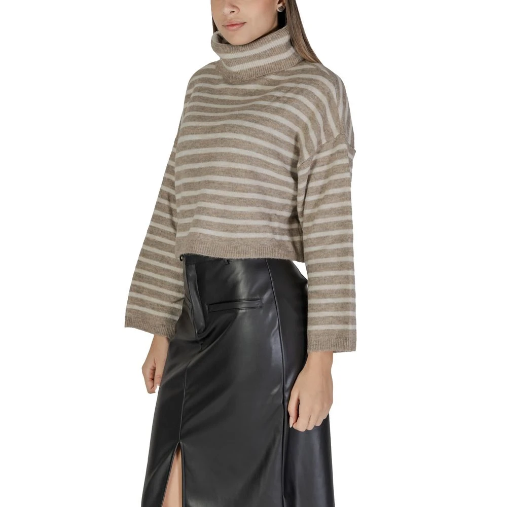 Only Beige Gebreide Trui Herfst Winter Collectie Beige Dames