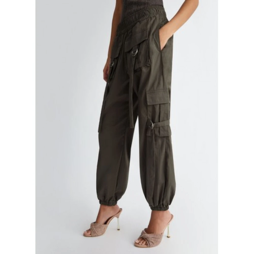 Liu Jo Cargo Joggingbroek Nylon Lage Taille Green Dames