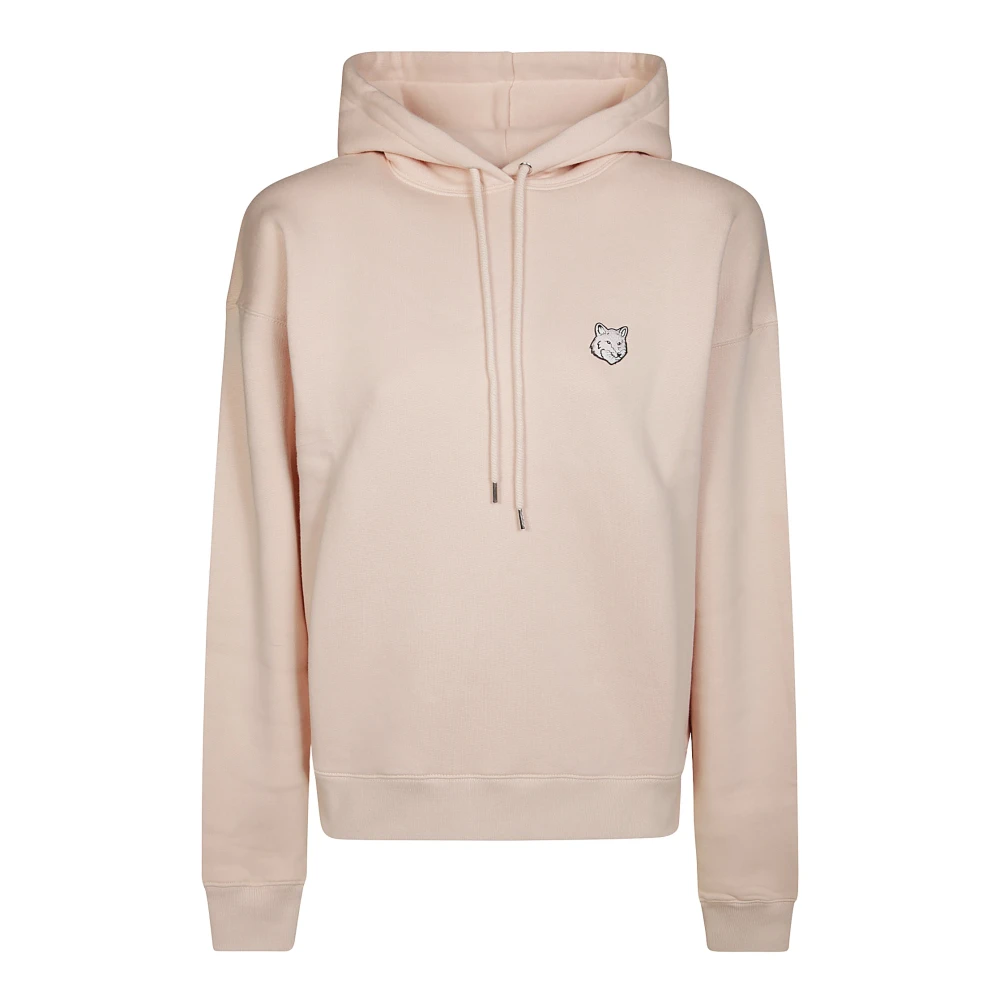 Maison Kitsuné Vos Hoofd Patch Hoodie Pink Dames
