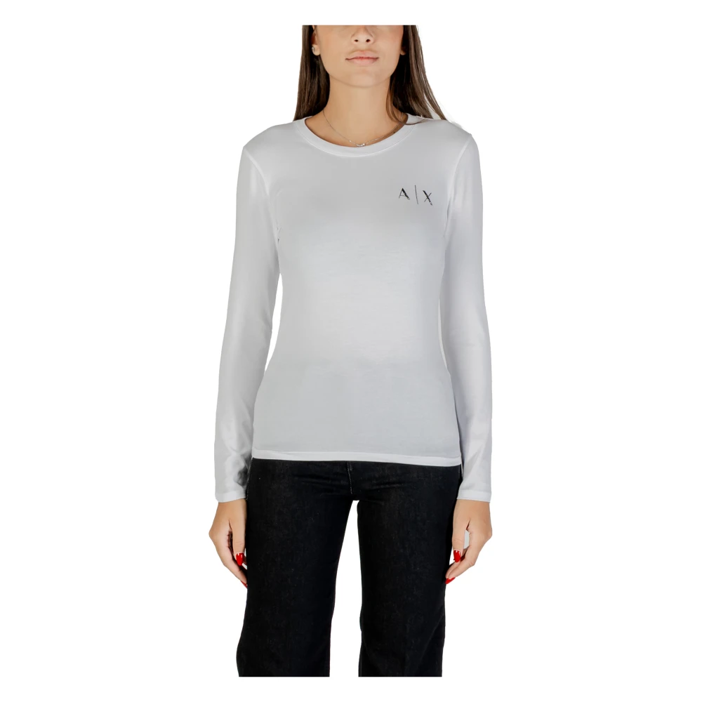 Armani Exchange - Langarm-T-Shirt Mit Logo - Tops - Damen - Weiß - Xs - Bild 3