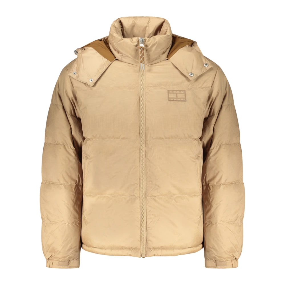 Tommy Hilfiger Men's Beige Long-Sleeved Jacket With Removable Hood
